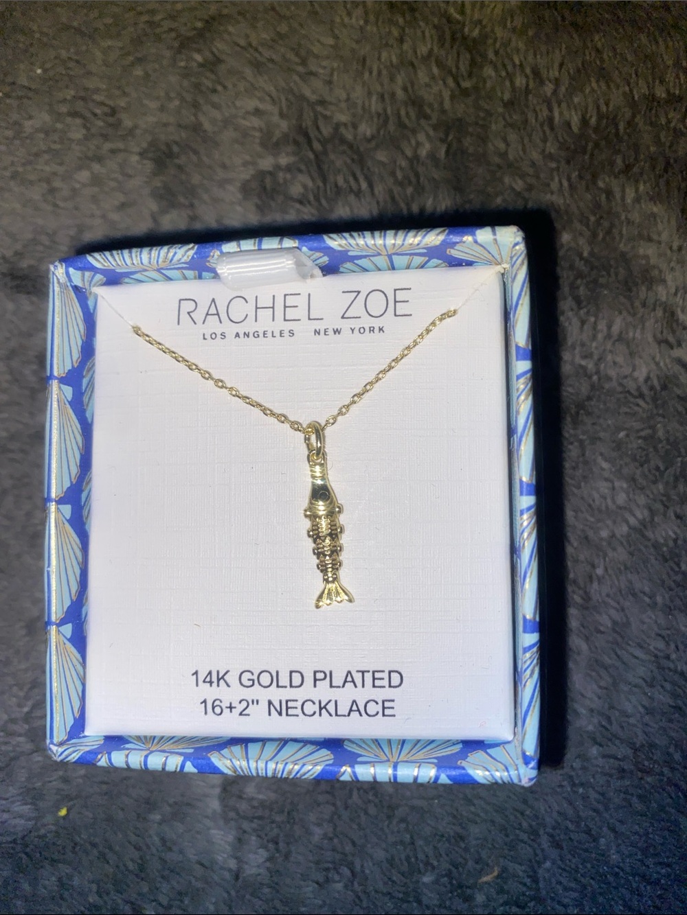 Rachel Zoe Gold Fish Charm Pendant Necklace